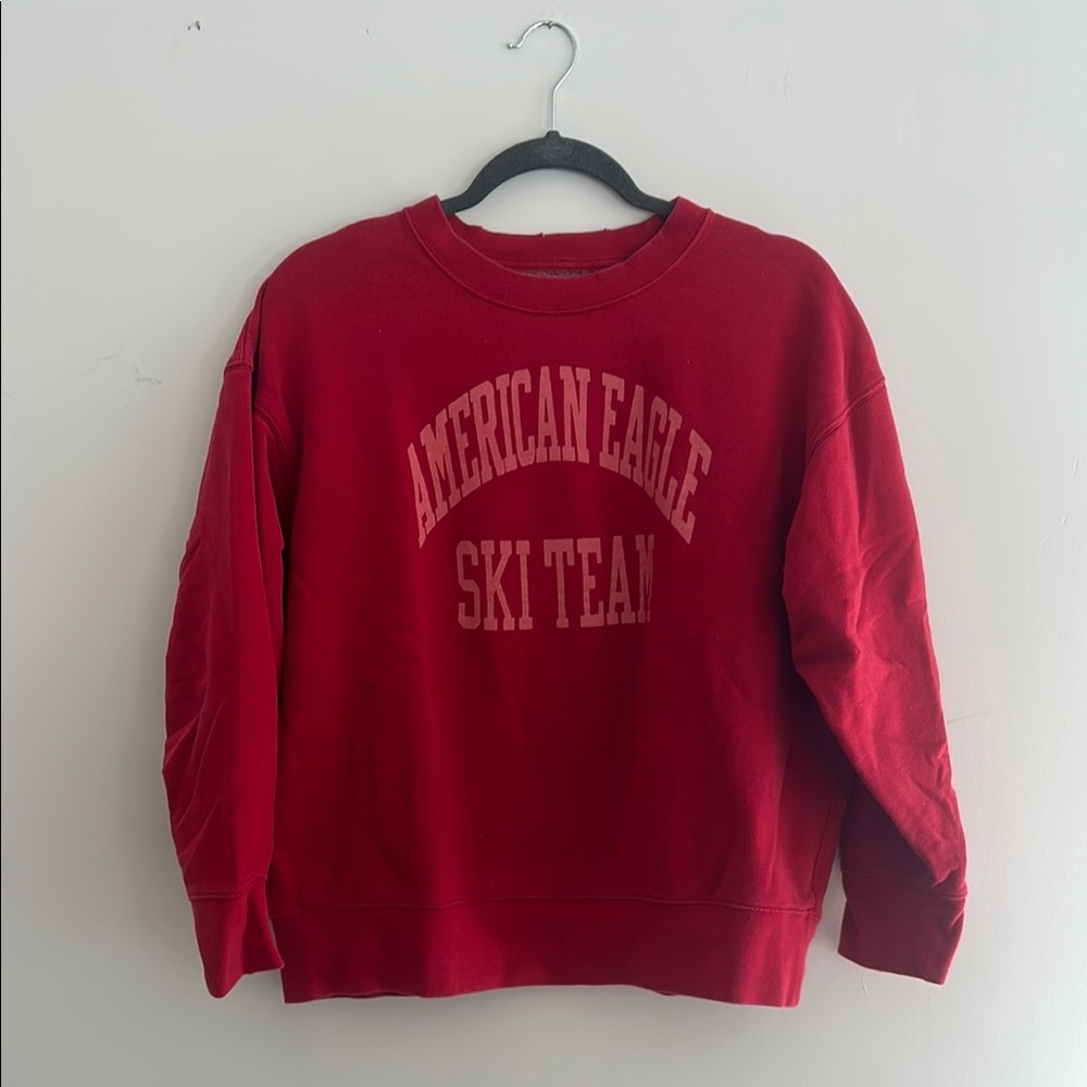 American Eagle Red Ski Team Sweatshirt